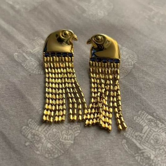 Eagle Plume~ Hawk Falcon Raptor Bird of Prey Chain Fringe Tassel Trim 22K Dangle - Picture 14 of 16